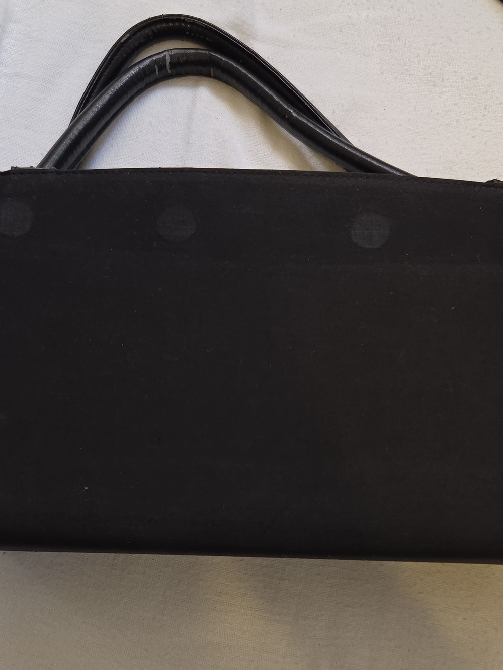 MICHE Satchel Top Handle Bag Black Zip Closure Detachable Strap Silver Pockets